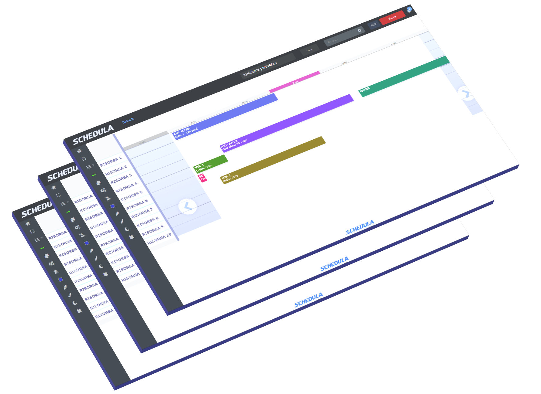 Multi planner Schedula - visualizzazione simultanea di più calendari per risorsa